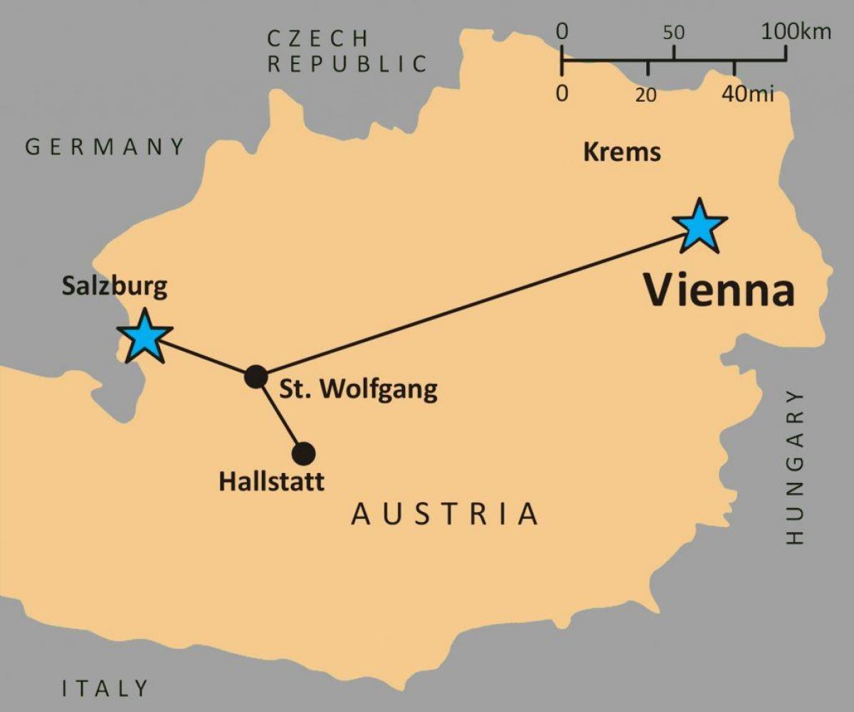 kart over hallstatt østerrike 