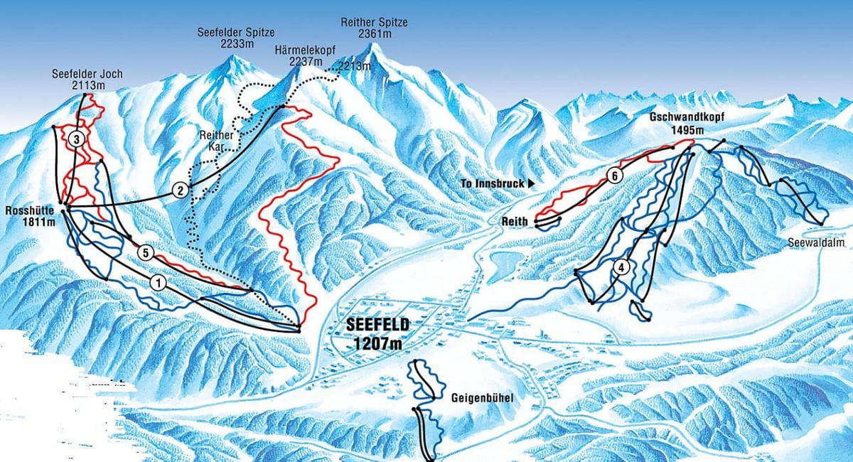 kart av seefeld, østerrike