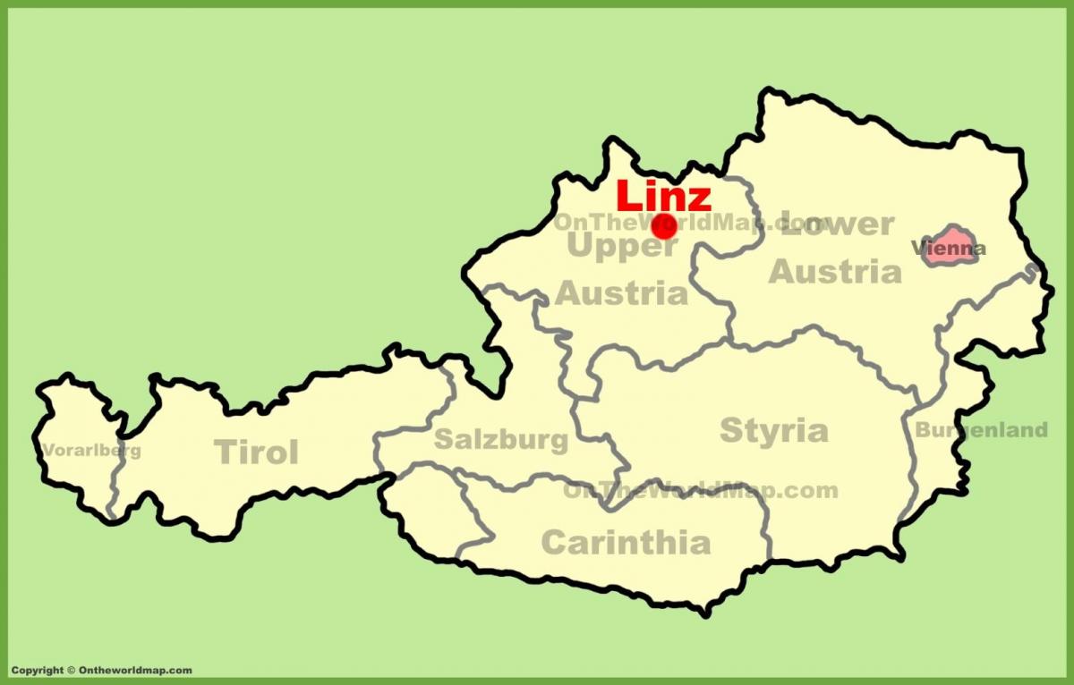 kart over linz, østerrike