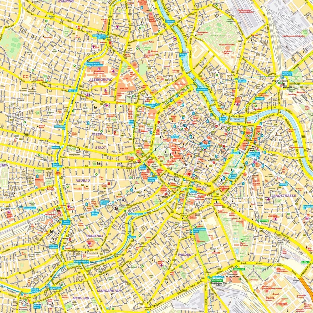 city street kart over wien, østerrike