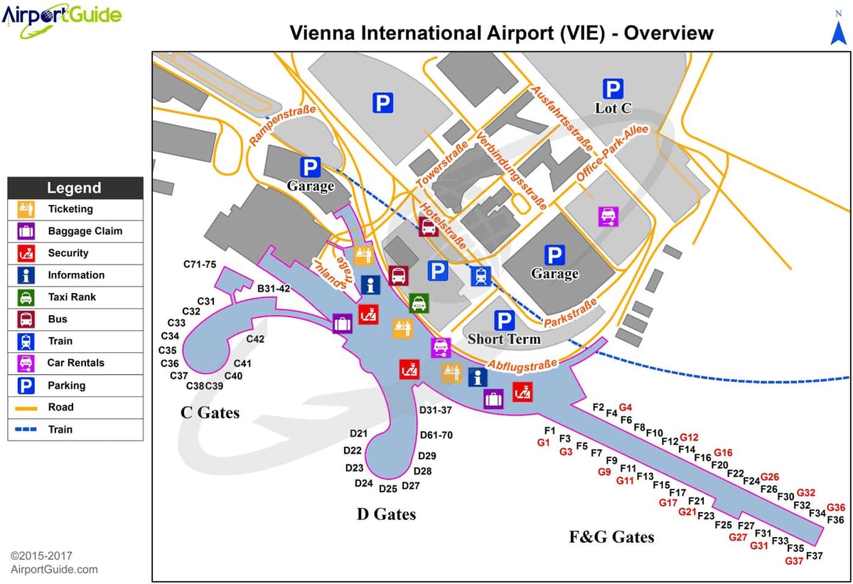 kart av wien, østerrike airport