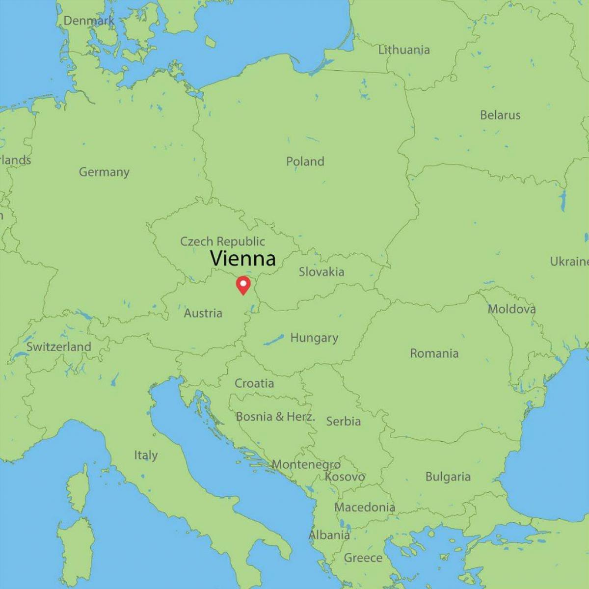 wien, østerrike verden kart