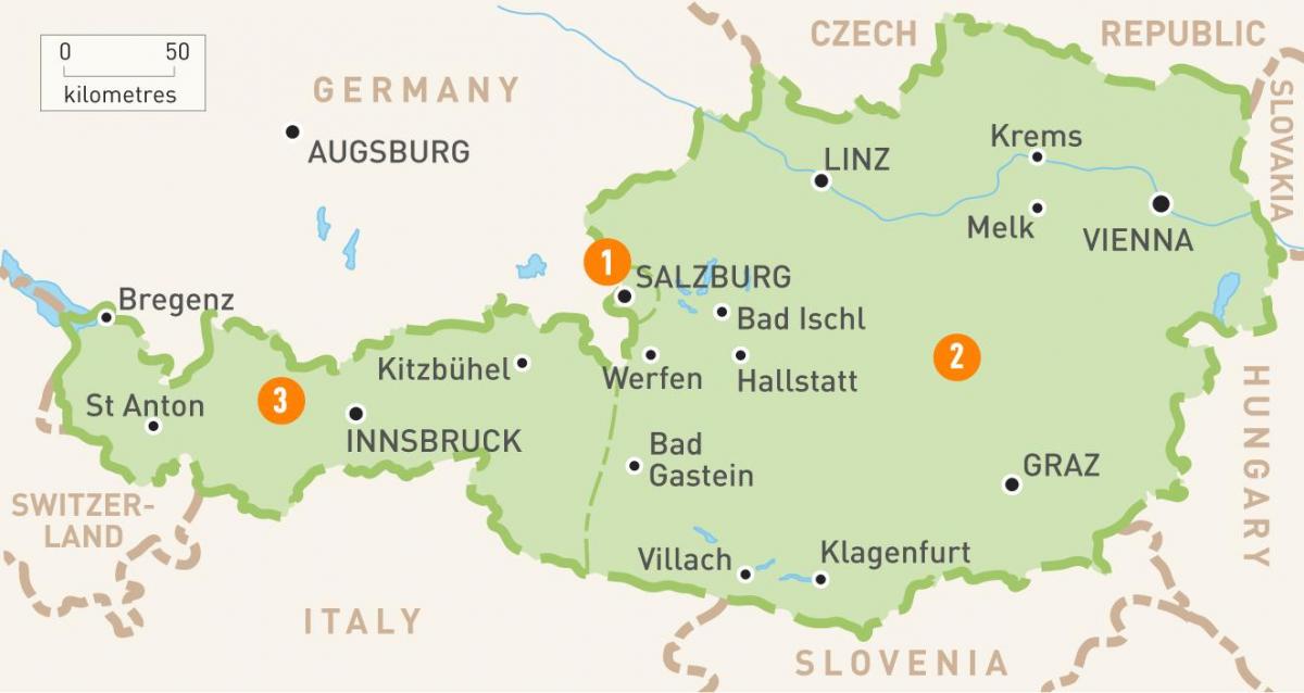 et kart over østerrike