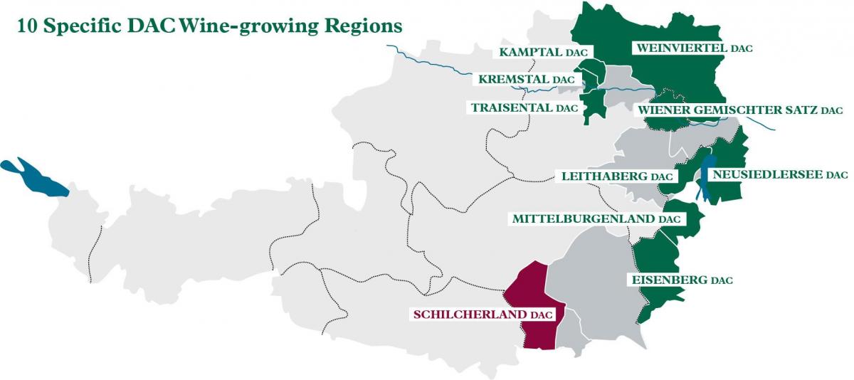 østerriksk vin regioner kart