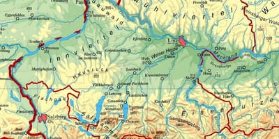 Kart over øvre østerrike