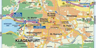 Kart av klagenfurt, østerrike