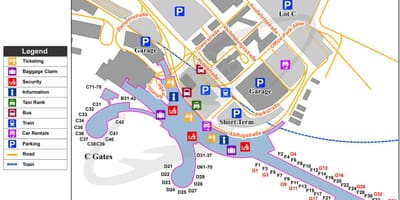 Kart av wien, østerrike airport