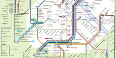 Tog stasjoner i wien, østerrike kart