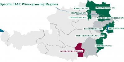 Østerriksk vin regioner kart